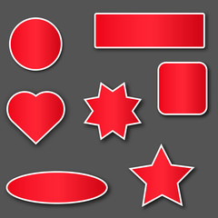 Promotion red symbols set  red advertising stickers 