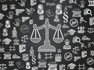 Law concept: Scales on School board background