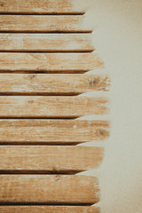 Sand of dunes on a wooden flooring. National Park Curonian Spit. Nida. Lithuania