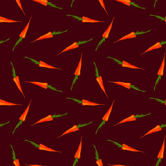 Cute seamless pattern made of sketched carrots.