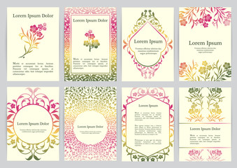 Vector templates for A4 with florals