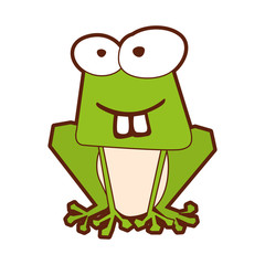 frog comic character icon vector illustration design