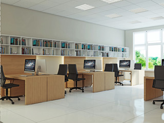 Интерьер офисного кабинета для сотрудников