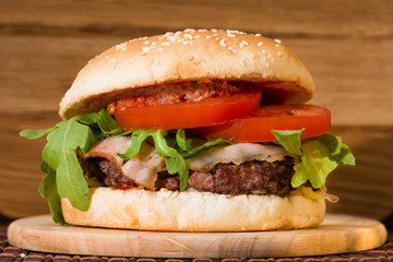 classic burger close-up