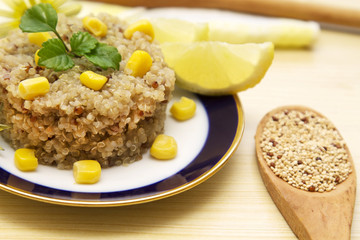 Quinoa salad with corn and lemon
