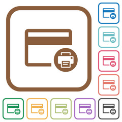 Obraz premium Credit card print record simple icons