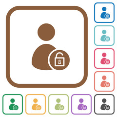 Unlock user account simple icons