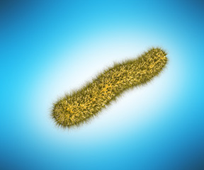 Detailed 3d medical illustration of virusesm bacteria on blue background