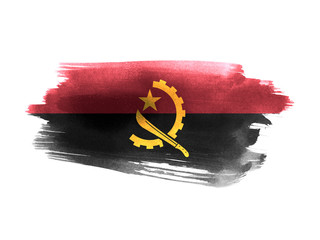 Angola flag grunge painted background
