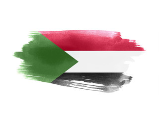 Sudan flag grunge painted background