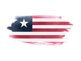 Liberia flag grunge painted background