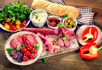 Traditional italian antipasto
