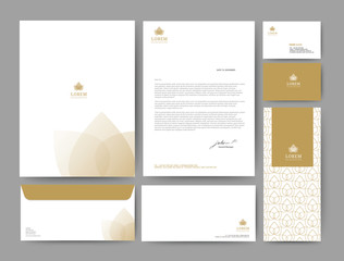 Branding identity template corporate company design, Set for business hotel, resort, spa, luxury premium logo, vector illustration