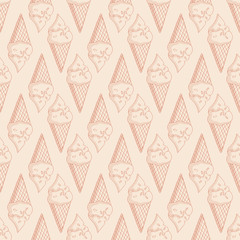 Vector seamless pattern with ice cream.