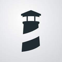 Icono plano faro en fondo degradado