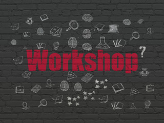 Learning concept: Workshop on wall background