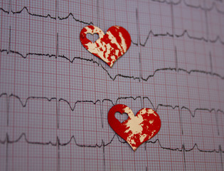 Red Heart on cardiogram.