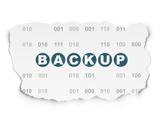 Database concept: Backup on Torn Paper background