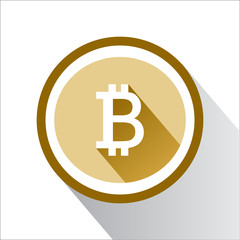 Obraz premium BitCoin icon, Criptography Currency symbol on electronic chip. isolated on white background