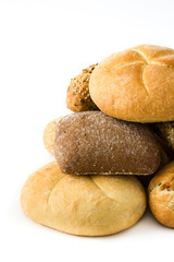 Fototapeta na wymiar Mixed breads isolated on white background