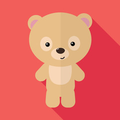 Image of a little bear. Flat design
