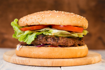 classic burger close-up