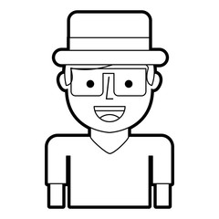 tourist man avatar character vector illustration design