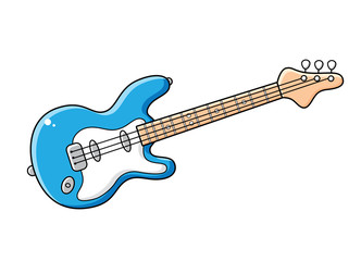 Naklejka premium Blue electric guitar isolated.