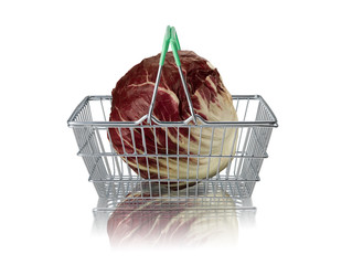 Organic radicchio lettuce in wired supermat basket