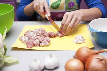 cooking in the kitchen