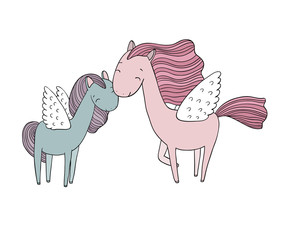 Beautiful pegasus. A horse with wings.