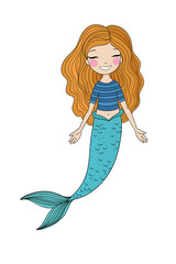 Beautiful little mermaid. Siren. Sea theme.