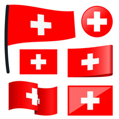 Fototapeta premium kolekcja flag Szwajcarii