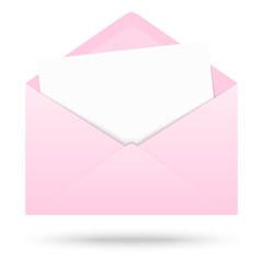 colored envelope with empty paper