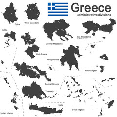 Greece and administrative divisions - obrazy, fototapety, plakaty