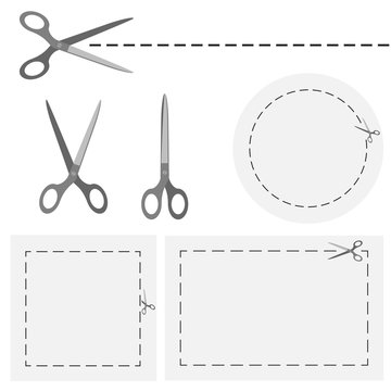 scissors with dashed line