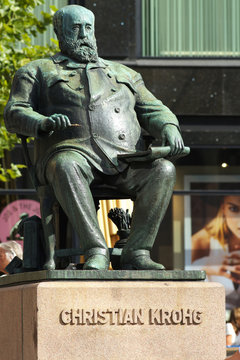 Statue of Norwegian Painter Christian Crohg in Oslo