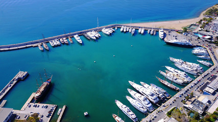 Aerial drone photo of Marina Zeas in Peiraeus, Attica, Greece