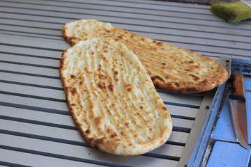 Fresh baked flatbread
