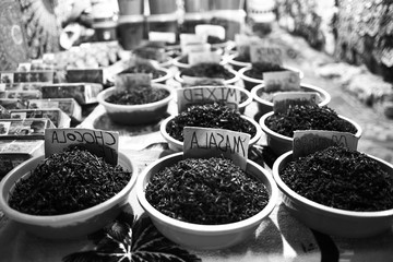 Various Indian condiments in bowls