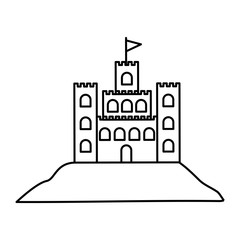 black silhouette with sand castle vector illustration
