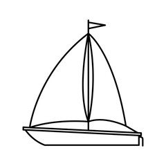 black silhouette of sailboat icon vector illustration