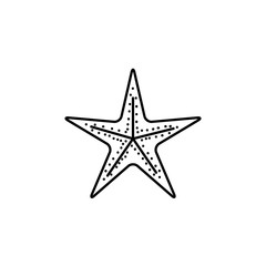 Fototapeta na wymiar black silhouette of sea starfish vector illustration