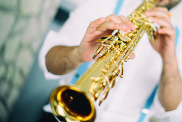 Sax player jazz music