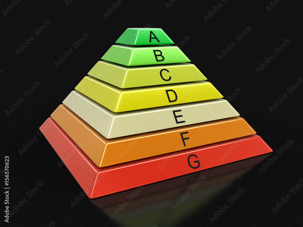 Poster pyramid chart. image with clipping path