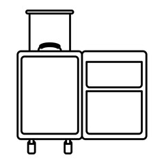 black silhouette with empty traveler suitcase vector illustration