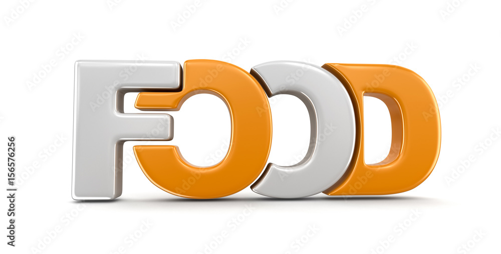 Poster food text. image with clipping path