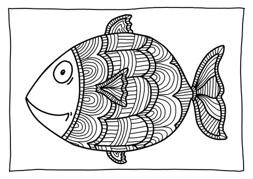 Ausmalbild Fisch