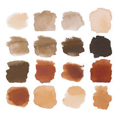 Obraz premium Brown blots watercolor set