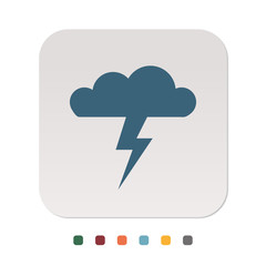 Papier Icon - Wolke mit Blitz